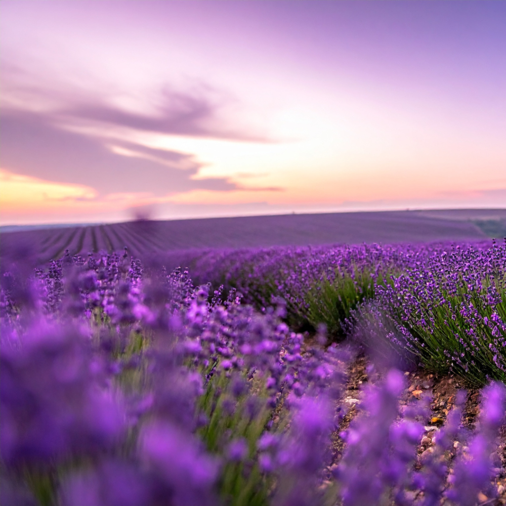 field of lavender shifting in and out of focus
